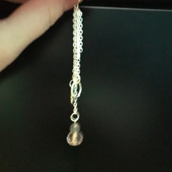 Pink Crystal Drop Earrings with Chains and Circles. ~Elegant Moon🌙 - Picture 5 of 6